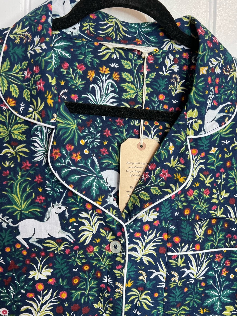 Printfresh Navy Unicorn's Garden Long Sleeve Sleep Shirt. Size 1X. NWT. - Picture 5 of 15